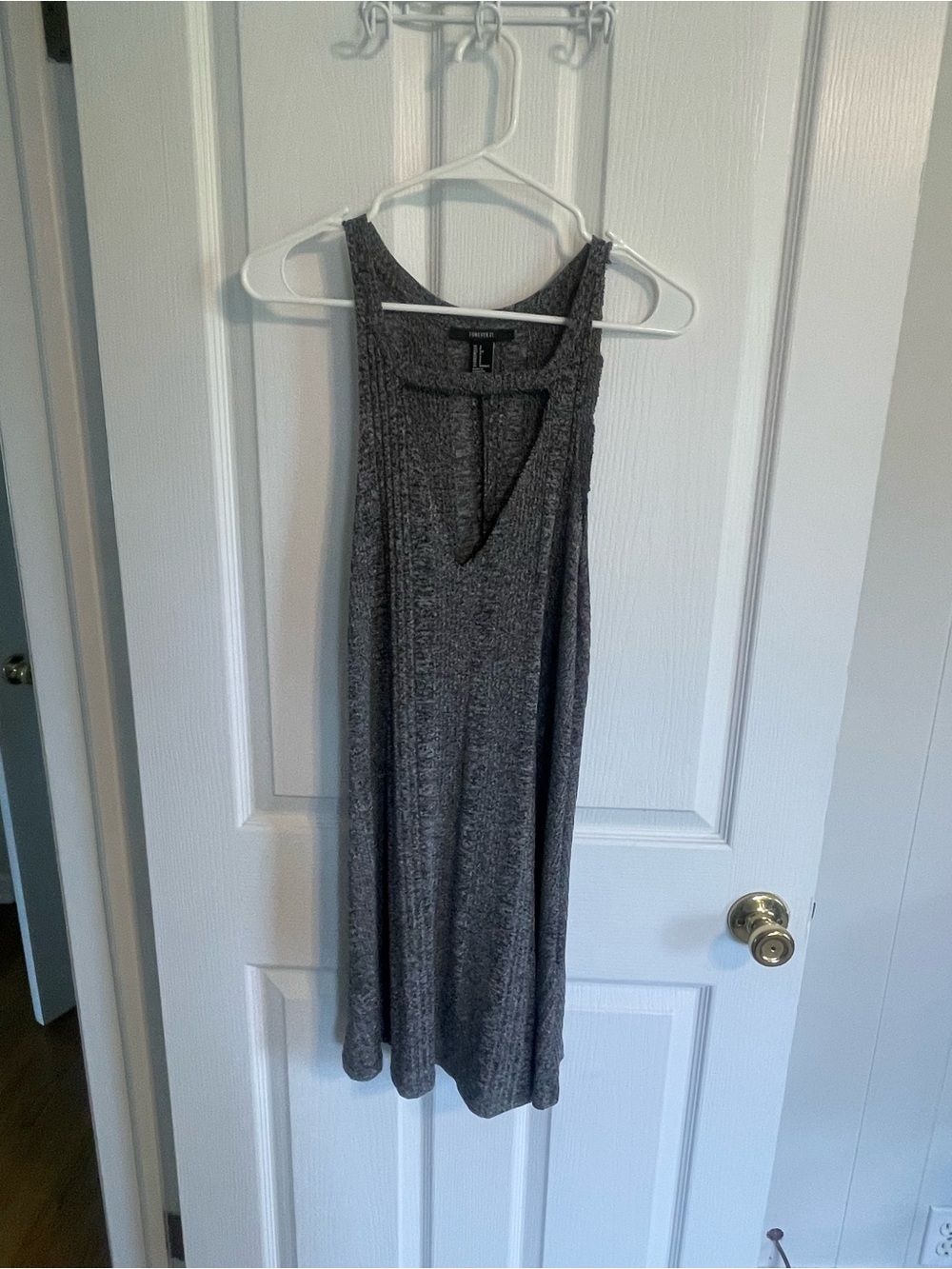 Forever 21 Gray Sleeveless Knit Midi Dress